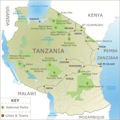 Tourist Safari map of Tanzania
