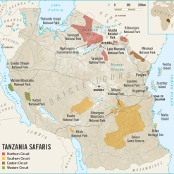 Tourist Safari map of Tanzania